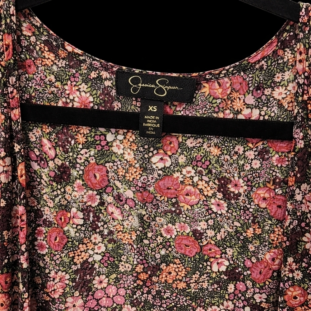 Boho Floral Kimono Duster‎ | Festival Layering Piece Open Front | XS - Picture 4 of 4